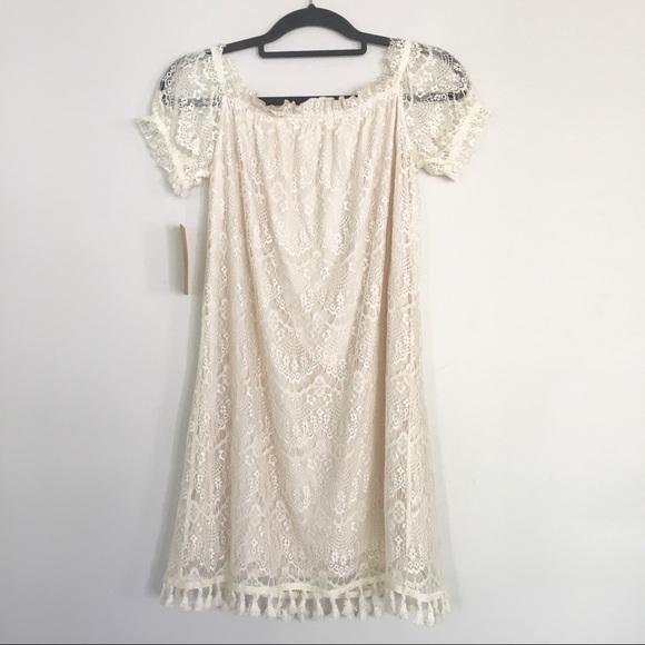 Mason & Bell Cream Lace Mini Dress Womens Small - Picture 6 of 6